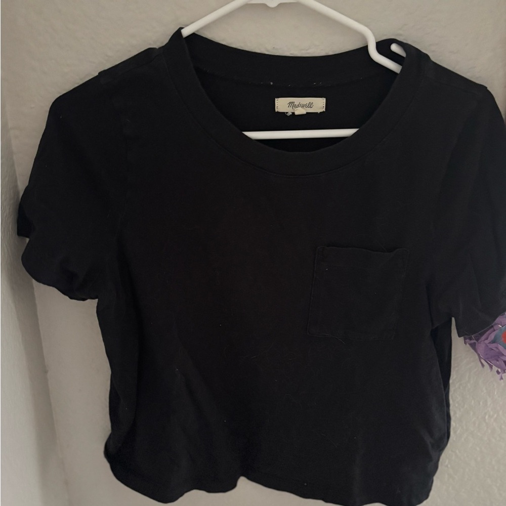 Madewell Black Crop T-Shirt
